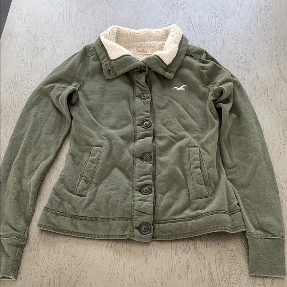 Army green sherpa lined jacket